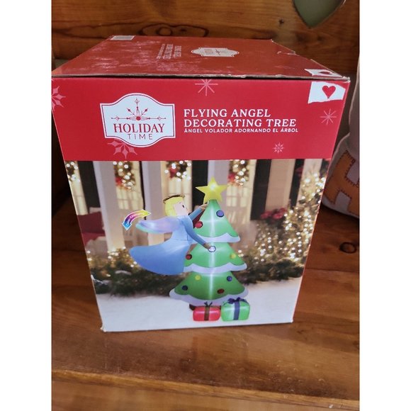 Holiday Time Flying Angel Decorating Tree Inflatable, 6.5FT Christmas Lights Up - Picture 8 of 8